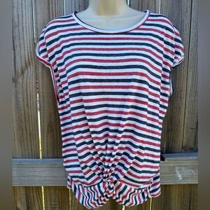 Lucky Brand Women’s Striped Twist-Front Top, Size Medium